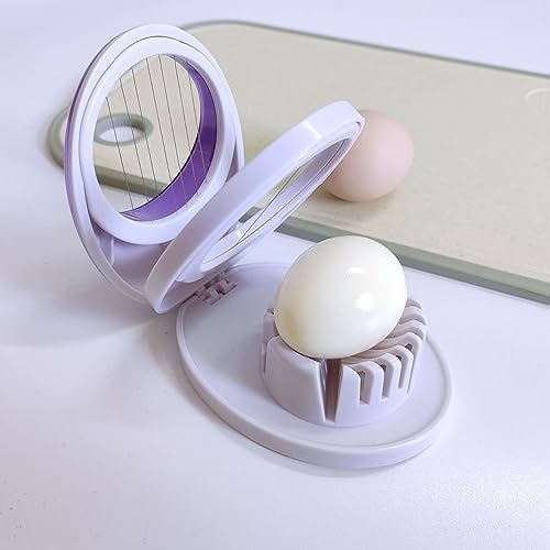 Egg Slicer for Hard Boiled Eggs,Easy to Cut Egg into Slices, Wedge and Dices, Sturdy ABS Body with Stainless Steel Wires,Non-slip Feet,Dishwasher Safe, BPA Free (Purple) - Image 3