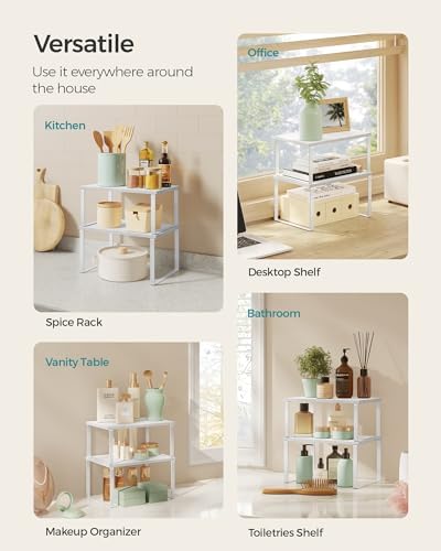 Cabinet Organizer Shelf, Set of 2 Spice Rack, Kitchen Storage