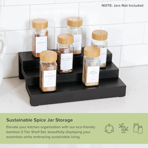 3-Tier Expandable Spice Rack Organizer, Black