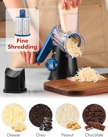 GDL Cheese Grater Hand Crank, Rotary Cheese shredder, Vegetable Slicer - Image 2