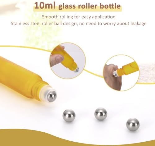 Kesell 10ml Glass Roller Bottles for Essential Oils, 10-Pack - Image 5