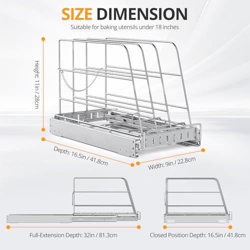 Pull Out Cabinet Organizer for Cutting Board, Cookie Sheet, Baking Sheet
