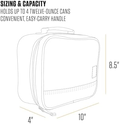 Insulated Lunch Cooler For Men and Women, Fully Insulated Lunch Pale for Everyday Use, 4 Can (Brown)