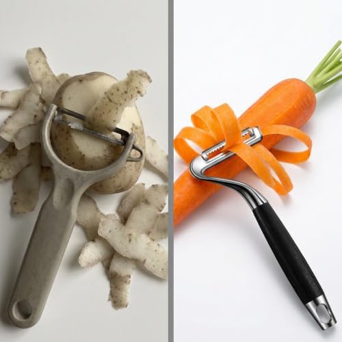Serrated Vegetable Peeler Potato Peeler with Ergonomic Wood Handle