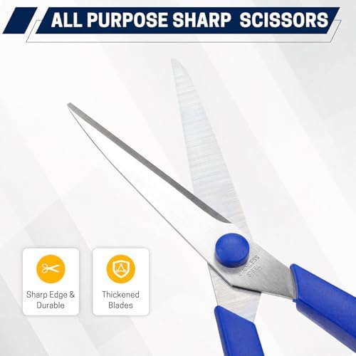 10 Pack 8" Scissors All Purpose, Heavy Duty Scissors for Office