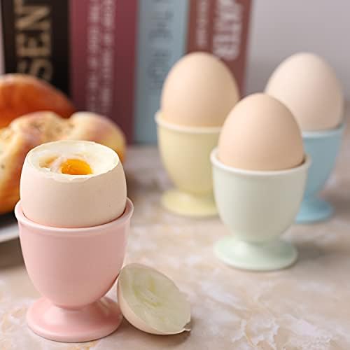 Porcelain Egg Cups Ceramic Egg Stand Holders for Soft Boiled Eggs Set of 4