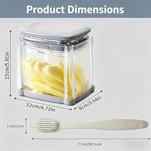 1PCS Vegetable Chopper Dicer + 1PCS Cleaning Brush, Stainless Steel Blade Food Dicer Cutter for Potato Onion Carrot, Manual Kitchen Chopper - Image 2