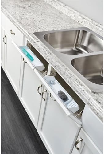 Tip-Out Sink Tray for Cabinets, Min Opening 13.25"W, 2 Pack