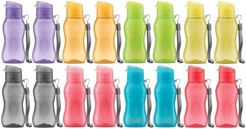 16 pack 6 oz Kids Water Bottle for School Leak Free Flip Lid- Portable Small Sports Water Bottle for Adults Carry Strap Party Favors for Kids Treats Prizes Gifts Goodie Bag Stuffers Bulk Pack