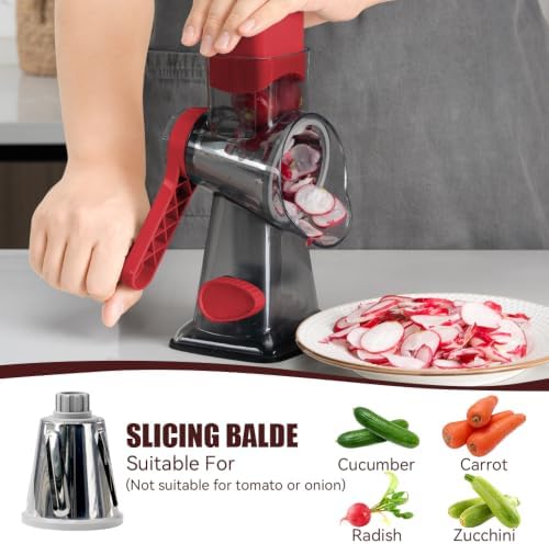 KEOUKE Rotary Cheese Grater, Hand Crank Shredder Slicer - Image 4
