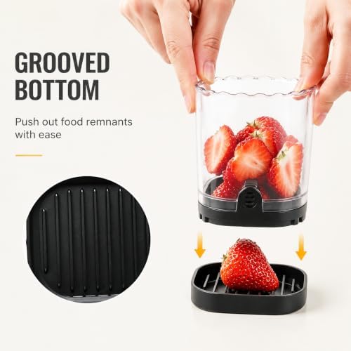 Fruit Slicer Cup, Strawberry Slicer with Detachable 304 Stainless Steel Blade & Push Plate, Fruit Cutter for Banana Grape Egg, Portable Kitchen Gadget - Image 6
