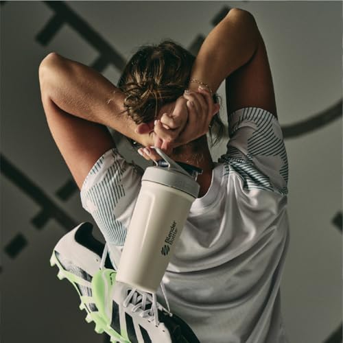 BlenderBottle Sport Flip Stainless Steel Shaker Bottle 24 oz Grey/White - Image 6