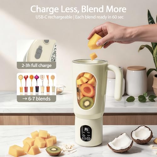 Portable Blender for Smoothies, 580ML USB-C Rechargeable Personal Blender - Image 4