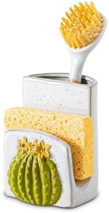 Cactus Ceramic Sponge Holder Kitchen Sink Caddy Brush Dishcloth Organizer