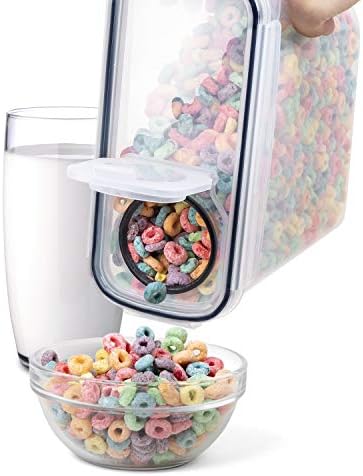 Cereal Containers Storage Set - 6 Piece Airtight Large Dry Cereal Storage Containers(4 * 4L+2 * 2.5L), BPA Free Dispenser Plastic Cereal Storage Containers with 16 Labels & Pen