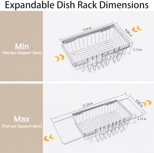 Dish Drying Rack, 2 Pack Dish Drainer with Cup Holder