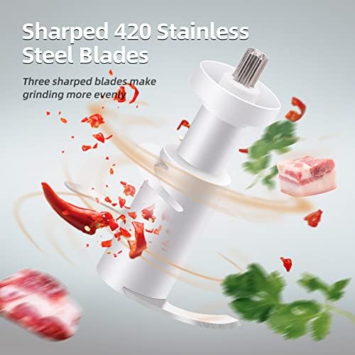 Electric Garlic Chopper 600ML, Rechargeable Meat Grinder, Cordless Garlic Mincer Onion Chopper Food Chopper for Ginger Chili Meat Sauce, Wireless Food Processor, White - Image 7