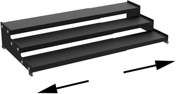Expandable Carbon Steel Spice Rack Organizer for Pantry, Adjustable 3-Tier Ladder Shelf,Holds Up to 24 Cans,Kitchen Countertop Organizer