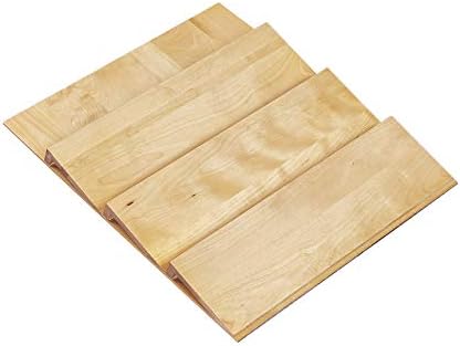 3-Tier Wood Trim-to-Custom-Fit Spice Rack Drawer Insert, 16" x 19.75", Maple - Drop-In Seasoning Jars Storage Tray Organizer for Kitchen Cabinet and Pantry Organization, 4SDI-18