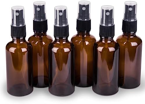 2oz Amber Glass Spray Bottles for Essential Oils, Set of 6 by hmaimas