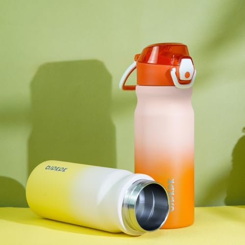 BJPKPK 18 oz Water Bottle with Straw & Handle, Insulated Stainless Flask - Image 5