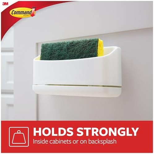 Under Sink Sponge Caddy, Total 2 Caddies with 8 Strips, 2 Pack of 1 Caddy, Organize Damage-Free
