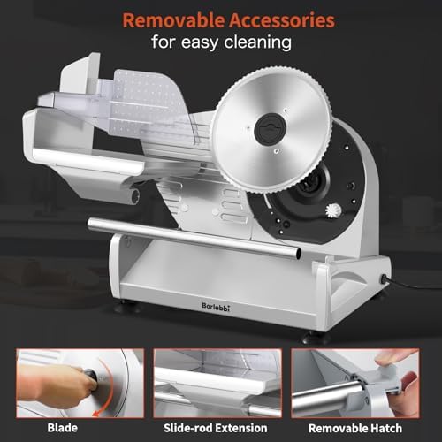 Meat Slicer Machine for Home, 200W Food Slicer with Two 7.5" Blades