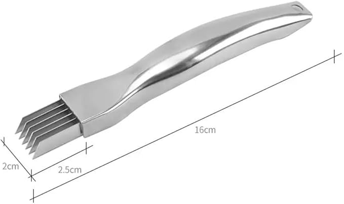 Green Onion Slicer, Multi-Blade Kitchen Herb Cutter, Professional Scallion Shredding Tool (1, Silver)