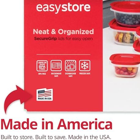 EasyStore Containers, 44-Piece Set, Food Storage Containers with Lids
