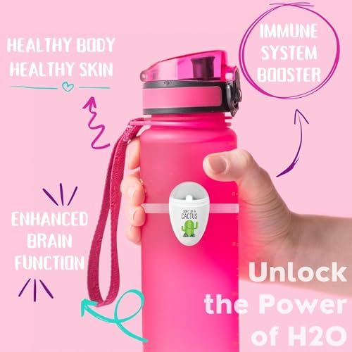 Drink Water Reminder, Smart Light for Water Bottle, Fits Most Bottles, Lights Up when Time to Drink, Hidrate Smart Water Bottle Reminder to Drink, Smart Hydration Reminder, Water Tracker - CACTUS