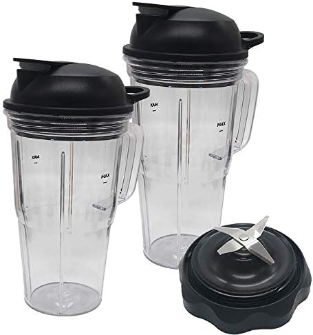 Replacement Blender Combo Easy Twist Extractor Blade with Juicer personal jar 24oz handle cup and to go lid,Compatible with nutribullet Full-Size Blender Combo 1200W:NBF50500/NBF50500IN by JOYSTAR