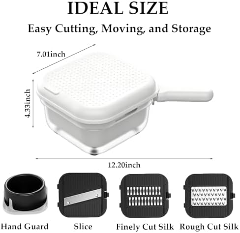 Mandoline Slicer for Kitchen | 4-in-1 Food Chopper with Container & Draining Basket | Vegetable Slicer for Potato, Onion, Carrot | Kitchen Gadgets Sets - Image 2