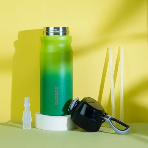 BJPKPK 18 oz Water Bottle with Straw & Handle, Insulated Stainless Flask - Image 5