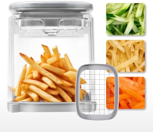French Fry Cutter with 1 Blade Stainless Steel Manual Potato Chopper Gray - Image 3