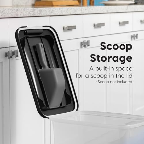 Dog Food Storage Container, 2-Pack, Up to 30 lbs, Black