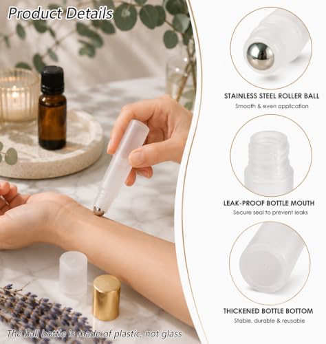 15ml Roller Ball Bottles 10 Pack Refillable Essential Oil - Image 3