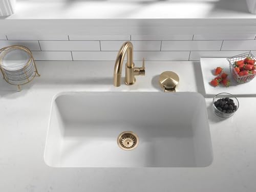 Champagne Bronze Kitchen Sink Drain,Fit 3.5 inch Standard Sink