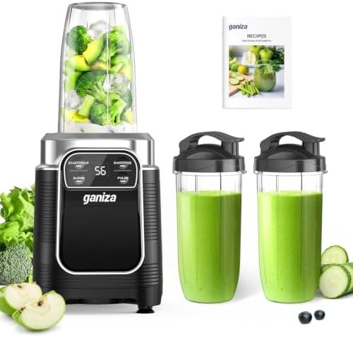 Ganiza Auto Program Smoothie Blender, 1000W Max Personal Kitchen Blenders by Ganiza