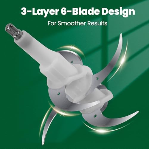 800W 2-12cup Food Chopper LED Timer 3-Tier 6 Blades