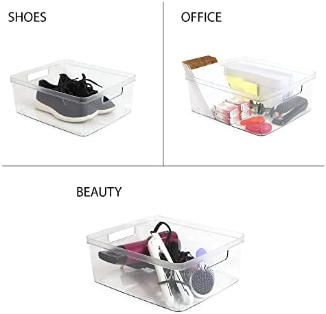 2-Pack Large Clear Storage Bins (11.5” L x 14” W x 5.5” H)