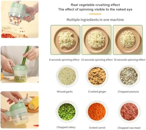 4 in 1 Electric Vegetable Cutter Set, Multifunctional Mini Electric Grinder - Image 4