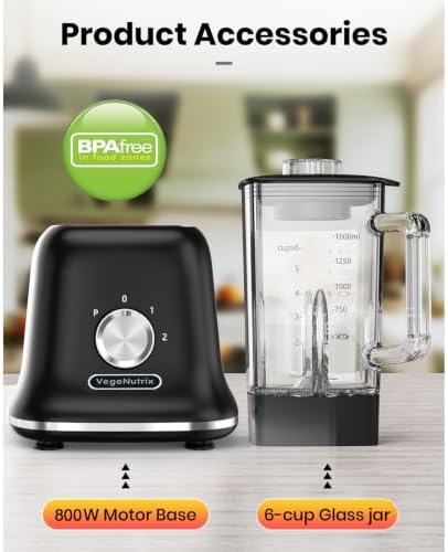 Countertop Blender, Smoothies and Kitchen Use, 25000PRM & 58Oz Glass Jar - Image 3