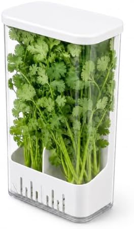 Herb Keeper Storage Container, Divided Removable Partition Herb Saver