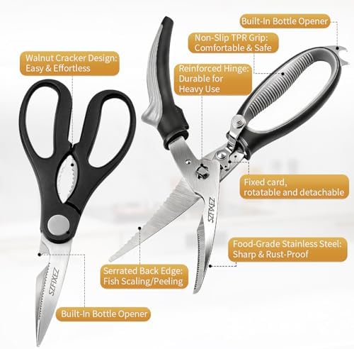 Kitchen Scissors Set, 2 Pack Heavy Duty Poultry Shears