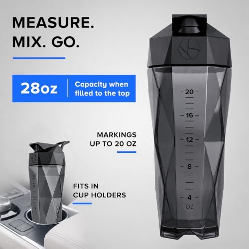 Keelo 28 oz Protein Shaker Bottle, 100% Leakproof Shaker Cup, Black - Image 4