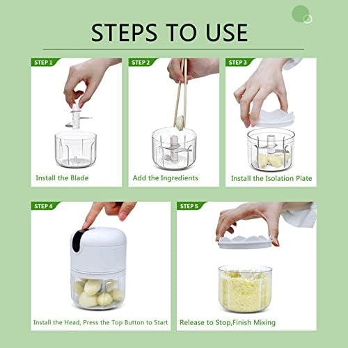 (100+250+350ML) White 3 Pcs Cordless Mini Food Chopper,Small Food Processor for Garlic,Nut,Meat - Image 6