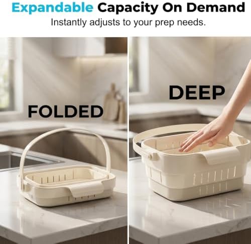 Foldable Hanging Kitchen Sink Drain Basket, 2027 New Cactus Kitchen Sink Strainer Basket, Sink Strainer Basket, Multifunctional Foldable Hanging Colander, Space Saving Food Strainer (White)