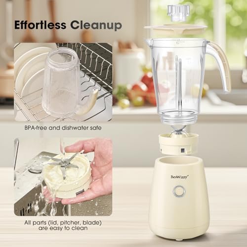 Small Blenders for Kitchen, 21oz Smoothie Blender, 350W Max, Ivory - Image 6