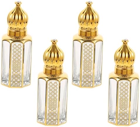 4pcs 12ml Roller Perfume Bottle, Egyptian Vintage Roll-on Applicator by AUTSUPPL