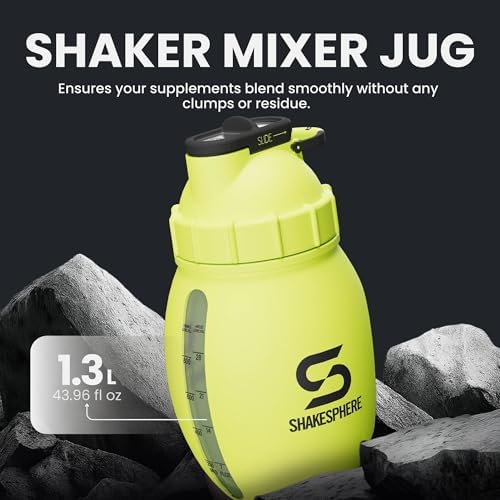 44oz Shaker Jug, Double Walled, BPA-Free, Fluorescent Yellow
